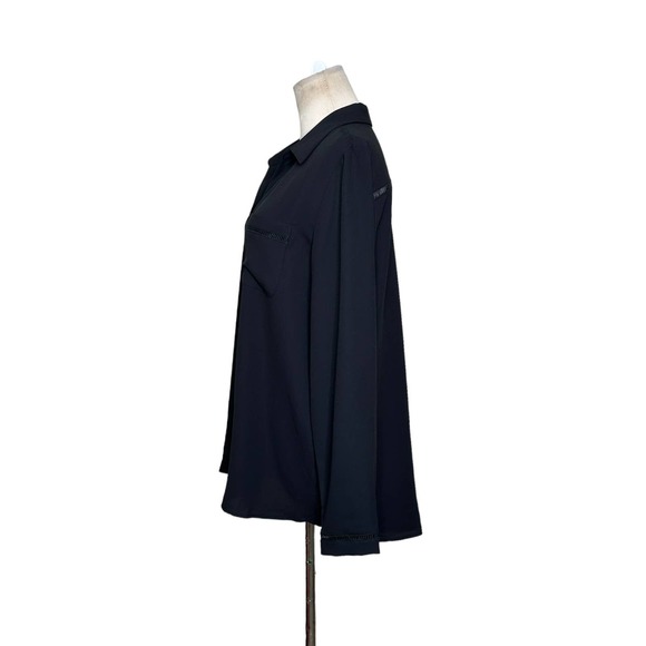 41 Hawthorne black long sleeves button blouse size large - Picture 2 of 13